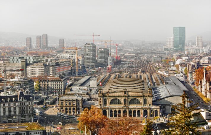 Zürich Hauptbahnhof von oben